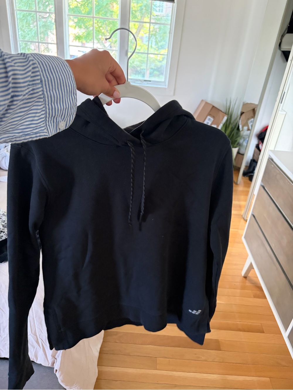 bcg Black Sherpa-Lined Pullover Hoodie